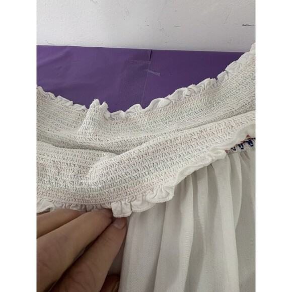 Harper Off Shoulder Top Smocking Rainbow Stitching Soft Girlie Size Medium - Picture 9 of 11